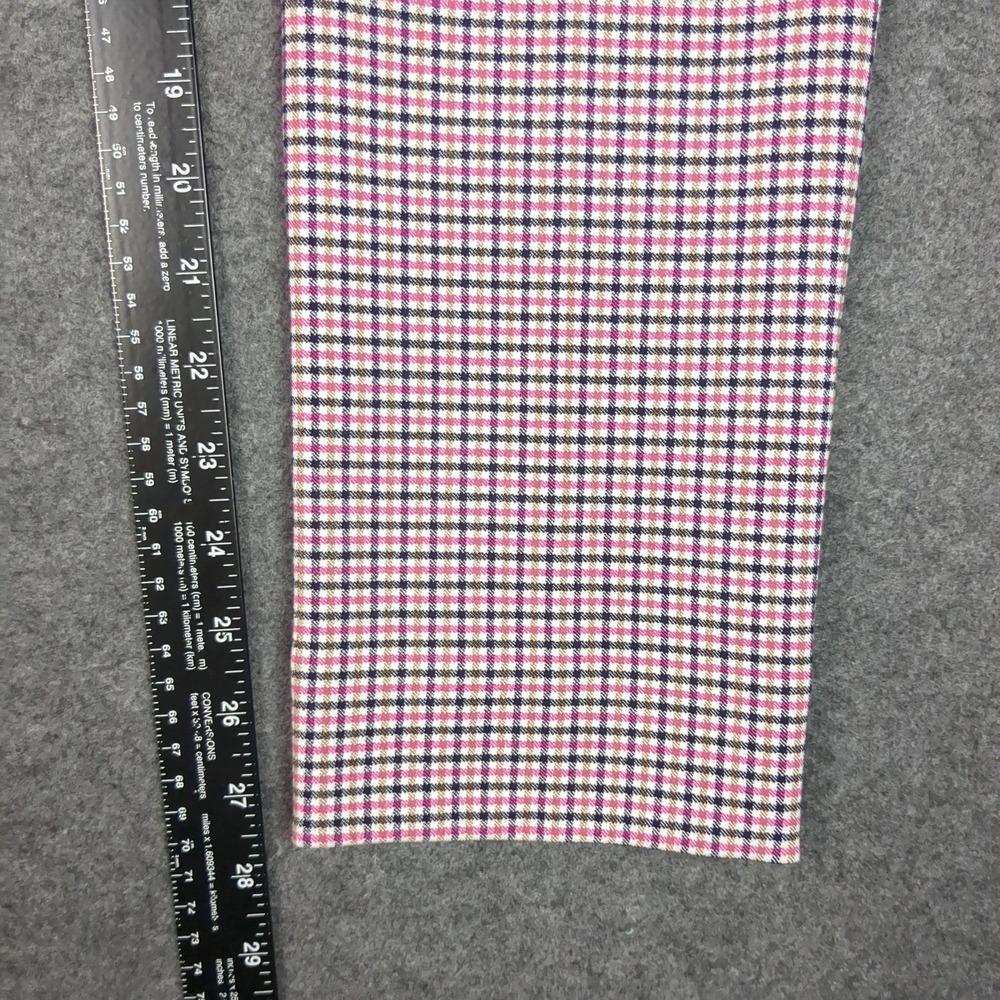 Banana Republic Sloan Skinny Pants Womens 2‎ Pink Navy Gingham Plaid Zip Pocket - Picture 12 of 15